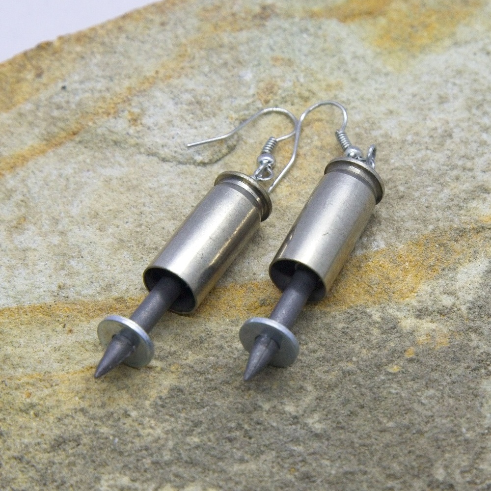 Bullet and nail earrings - Picture 2 of 2